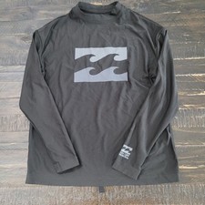 Billabong All Day Wave LS Rash Guard Boys Size 2 Black UPF 50