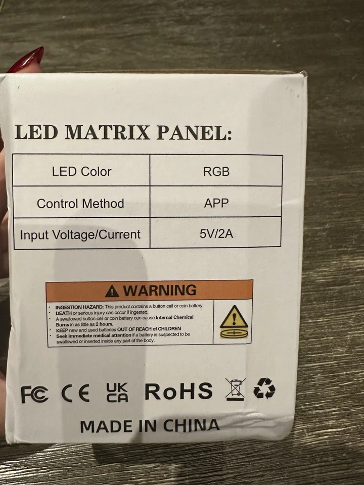 Panel de píxeles matriz LED RGB hágalo usted mismo aplicación Bluetooth programable 16x32 mm Foto 2 de 4