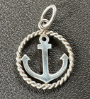 Tiffany & Co Sterlingsilber 925 verdrehtes Seil Anker Kreis Charm Anhänger