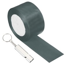 Finish Line Satin Ribbon with Whistle, 2"x24Yd  Dark Gray