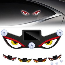 Solar LED Car Warning Light Dynamic Devil Eye Lamp Vibration Sensor Rechargeable