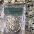 ICG Genuine 1922 Peace Dollar $1 Philadelphia Business Strike 90% Silver