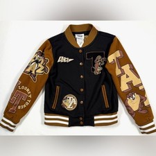 LOONEY TUNES Boys  Tasmanian Devil  Taz  Retro Graphic Letterman Jacket Size 6-7