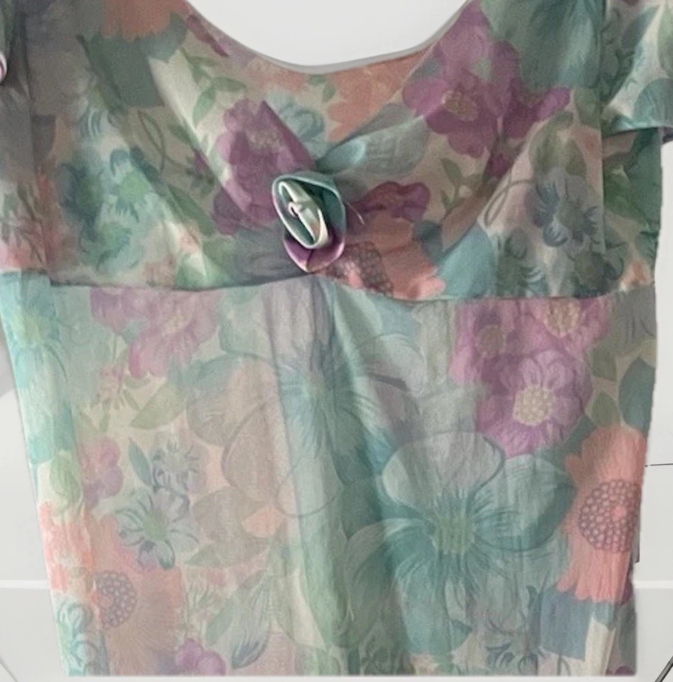Camisón floral pastel VanRaalte manga capa #Lencería vintage 38 Foto 2 de 4