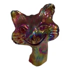 Vintage Iridescent Amberina Glass Winking Cat Head Fragment Art Glass Oddity
