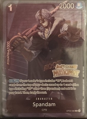 Spandam Offline Regional 2023 Tournament Promo OP03-086 Rare One Piece Card