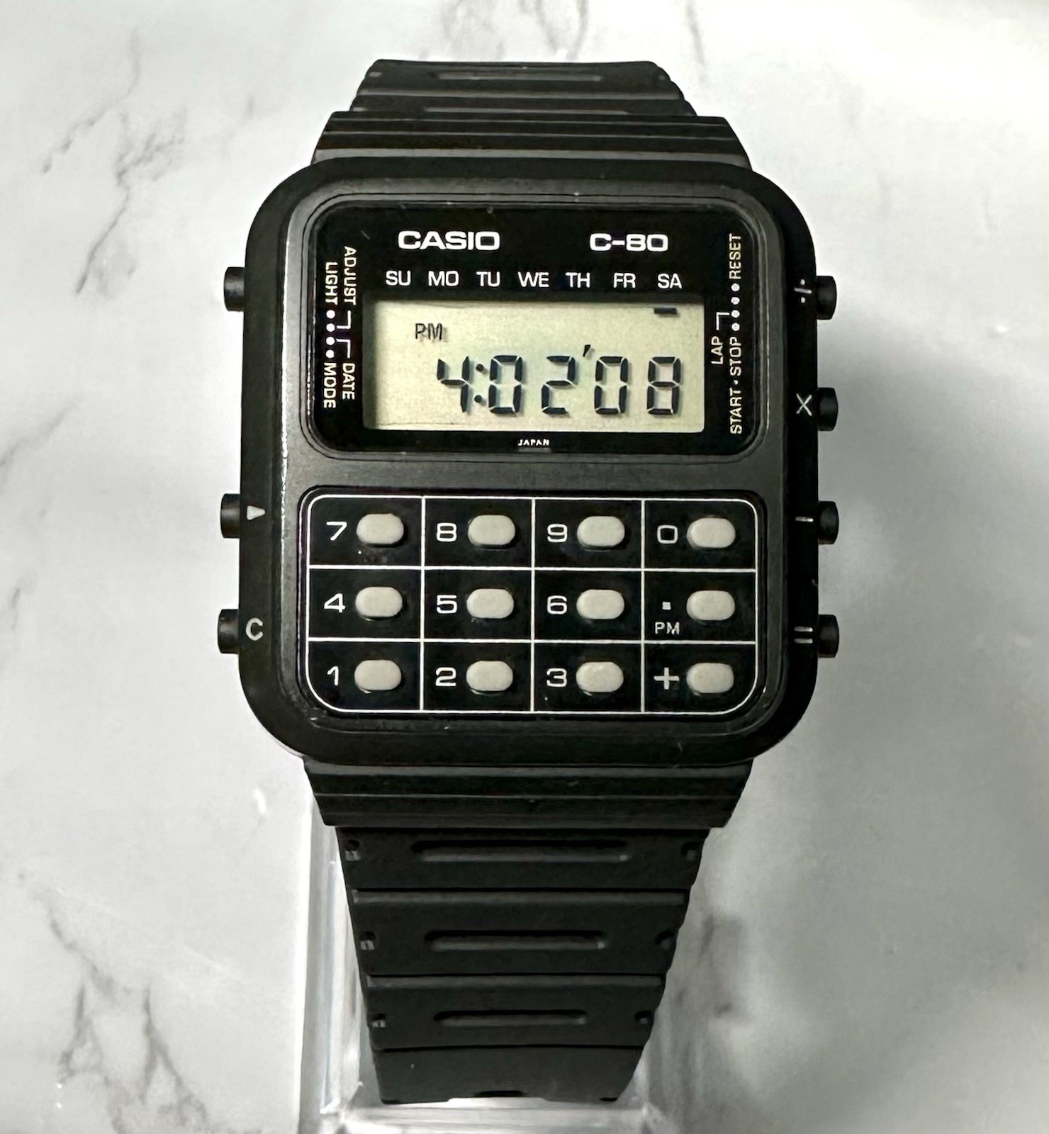 Vintage Casio C-80 Calculator Digital Watch-Module 133-Great Condition!