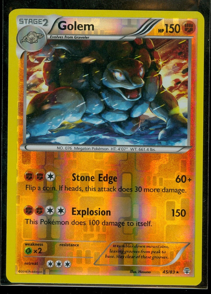 Pokemon GOLEM 45/83 - Generations - RARE Rev Holo - MINT