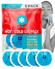 ICEWRAPS 4” Round Reusable Gel Ice Packs with Cloth Backing - Hot Cold Pack
