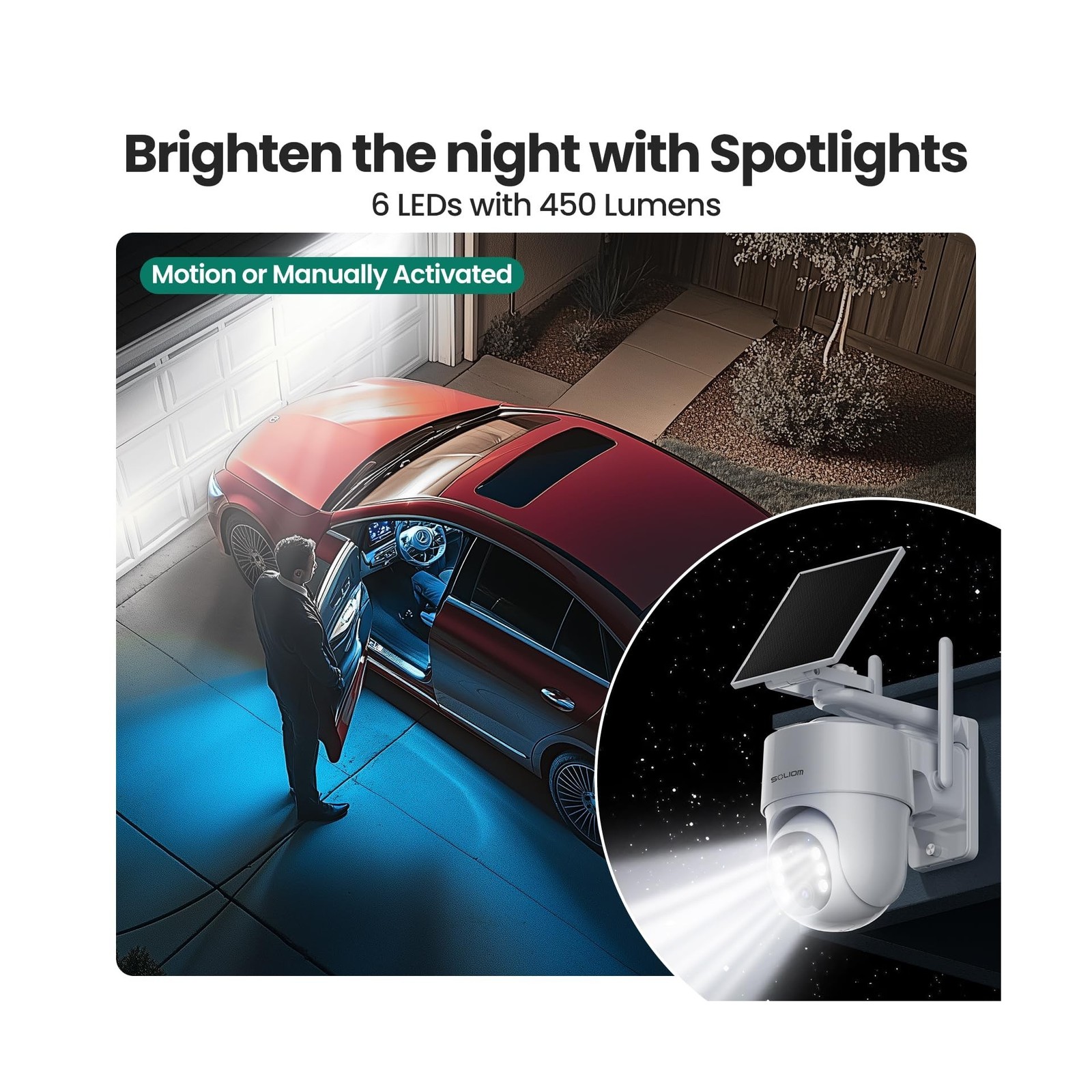 SOLIOM- True 5MP HD Security Cameras Outdoor Wireless, Add-On Camera, Solar P...