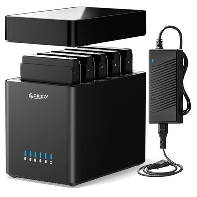 Festplattengehäuse 5 Bay USB C SATA 3,5 Zoll Magnetisch kompatibel mit Window...