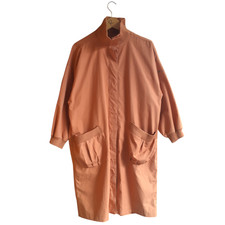 80s Issey Miyake Design Studio Cocoan Coat Jacket M-L Stand Collar Persimmon