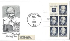 3 '70 FDCs Dwight D. Eisenhower, Booklet, Coil, Sheet