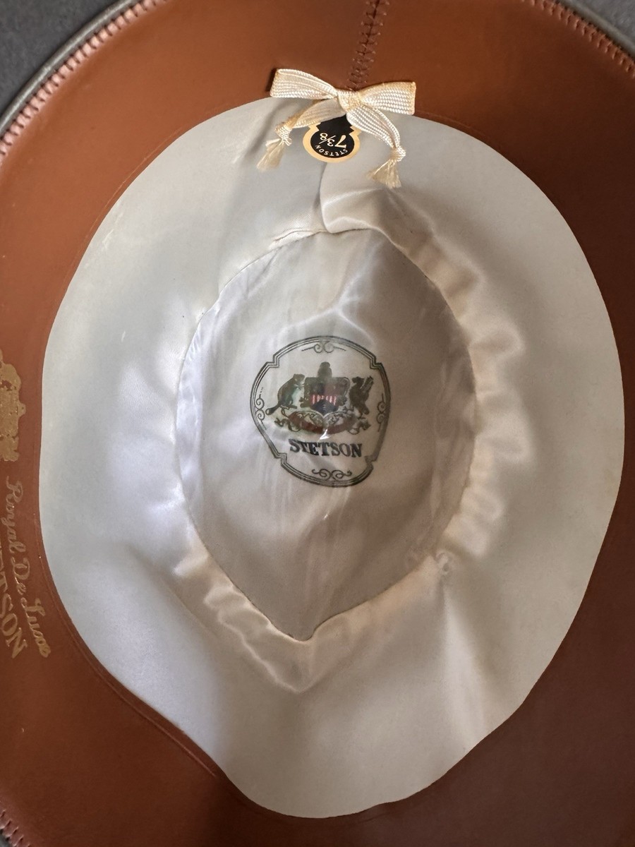 1950s Royal De Luxe Stetson St Regis 7 3/8 Fedora Hat Vtg Caribou