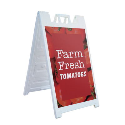 Farm Fresh Tomatoes Heavy Duty A-Frame Sidewalk Sign Juicy Vegetables Local