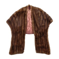 Vintage Mink Fur Stole Wrap 1950s Sleeveless