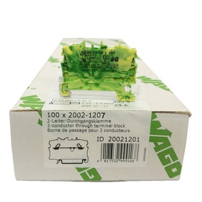 100pcs/1Box New 2002-1207 For WAGO 2.5MM 2Way GROUND TERMINAL BLOCKS