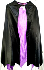 mens BLACK PURPLE LINED DELUXE FANCY BATMAN CAPE HALLOWEEN COSTUME LONG WOW 