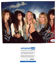 ‘Warrant’ Band Signed 8x10 Photo ‘Cherry Pie’ Erik, Joey & Steven ACOA
