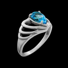 925 Sterling Silver Topaz Ring, Topaz Diamond Ring, November Birthstone...