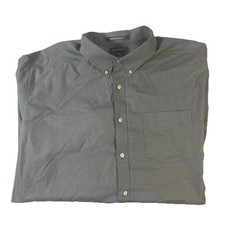 Eddie Bauer Shirt Mens Tall 3XL Long Sleeve Button Front Pocket Relaxed Gray