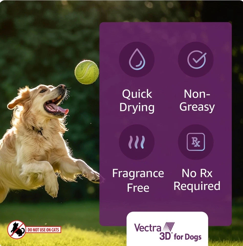 	Vectra 3D for Dogs Flea Tick & Mosquito Treatment & Prevention for Medium Dogs	 - Image 2 of 4