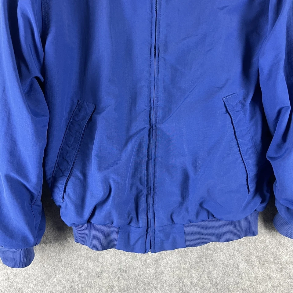 Chaqueta de bombardero de colección J Crew Oarsman para hombre mediana azul forrada de lana cremallera completa años 90 EE. UU. Foto 3 de 4