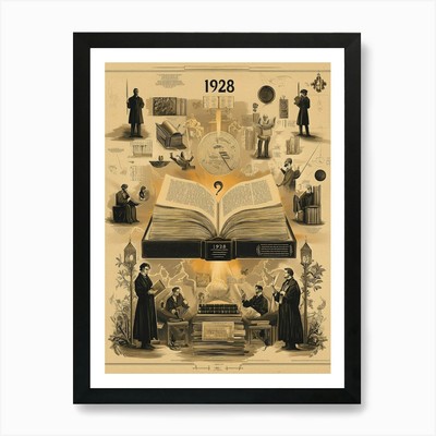 Aihrgdesign A Vintage Academic Post Framed Wall Art Poster Canvas Print Picture