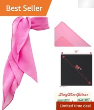 Charming 1950s Hot Pink Chiffon Scarf - Versatile Retro Hair Tie 20"x20"