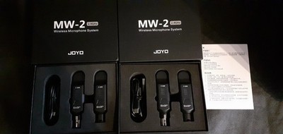 2 Sets Joyo 2,4 GHz kabelloses Mikrofonsystem 4-Kanal XLR-Transmitter & schwarz