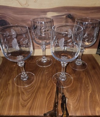 Princess House Bordeaux  Heritage Pattern Set of 4 Wine Glasses