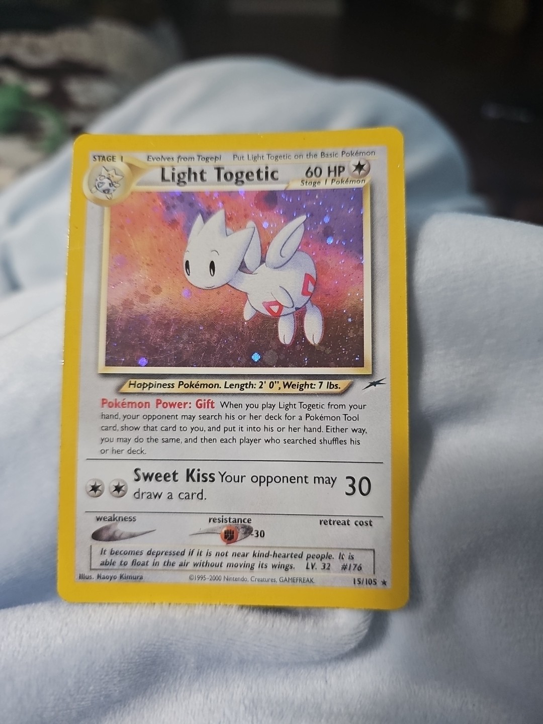 LIGHT TOGETIC 15/105 HOLO - NM Pokemon Card Neo Destiny 2000 Vintage