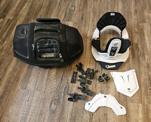 Leatt GPX Adventure III Neck Brace White Motocross MTB w OGIO Case Youth Size