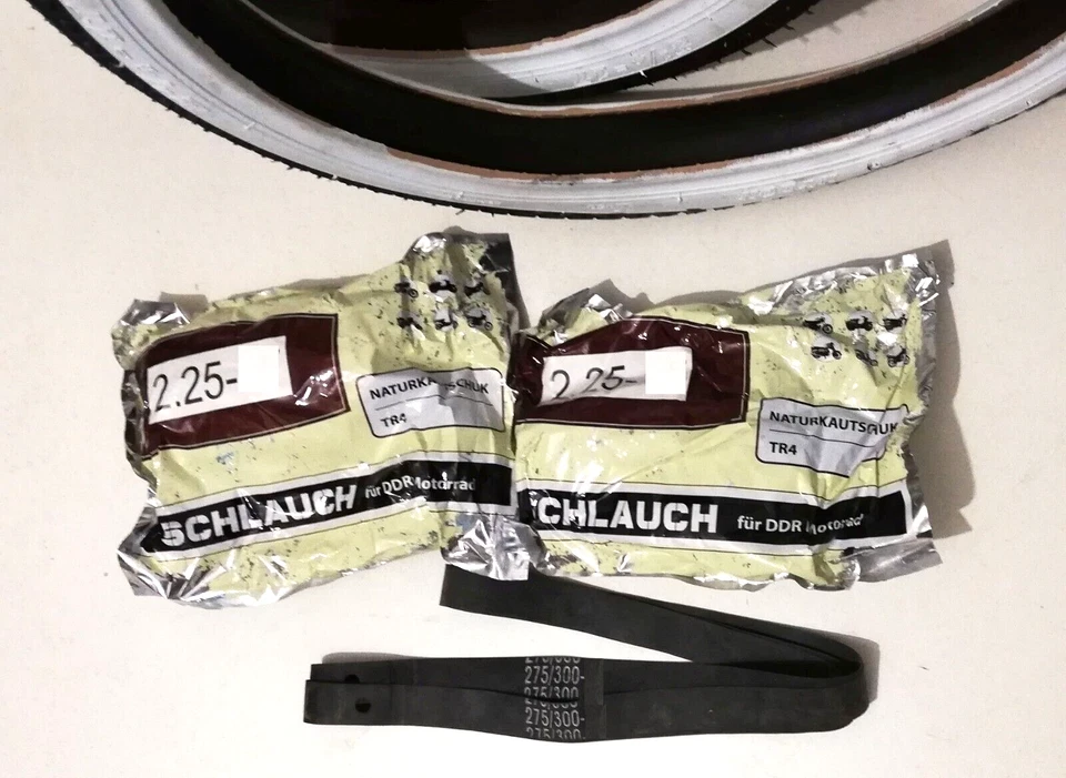 Weisswand Reifen 19 x 2,25 19-2.25 Schlauch Mofa Puch Zündapp Hercules Kreidler - Bild 4 von 4
