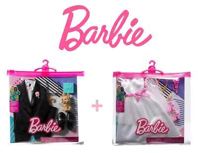 Barbie Bridal Fashion Pack   Wedding Dress & Groom Outfit for Dolls