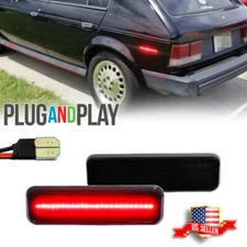 Smoked Lens Red LED Rear Side Marker Signal Lights For Dodge Plymouth 03587440