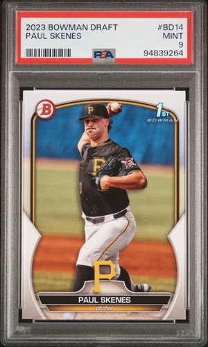 PSA9 ⚾️ PAUL SKENES ⚾️ 2023 BOWMAN DRAFT ⚾️ #BD14 ⚾️ 1st BOWMAN ⚾️R.O.Y. ⚾️MINT