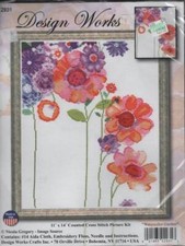 NIP  COUNTED CROSS STITCH PICTURE KIT WATERCOLOR GARDEN