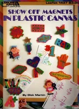 Leisure Arts 1437 SHOW OFF MAGNETS for Frig Plastic Canvas Pattern Leaflet