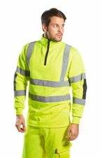 Portwest B308 Xenon Hi-Vis Polycotton Rugby Shirt with Relfective Tape ANSI
