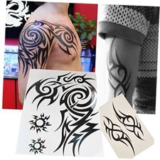 8 Sheets Waterproof Large Temporary Tattoos Men Tribal Totem Tattoo Sticker