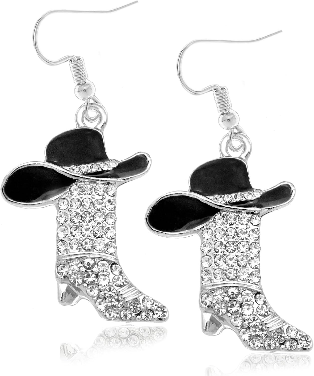 Rhinestone Western Boots Earrings Cowgirl Cowboy Enamel Hat Bohemian Rodeo Boot