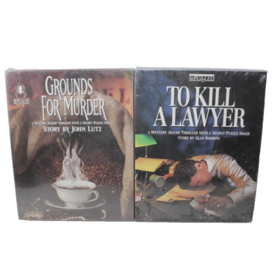 Bepuzzled Mystery Jigsaw Puzzle Thriller Lot (2) Kill Lawyer Grounds for Murder