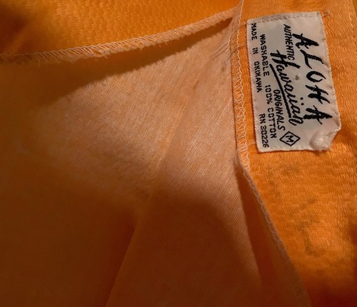 Authentic ALOHA HAWAIIAN Originals Sz M Orange Floral Dress Japan 100% Cotton - Picture 5 of 21