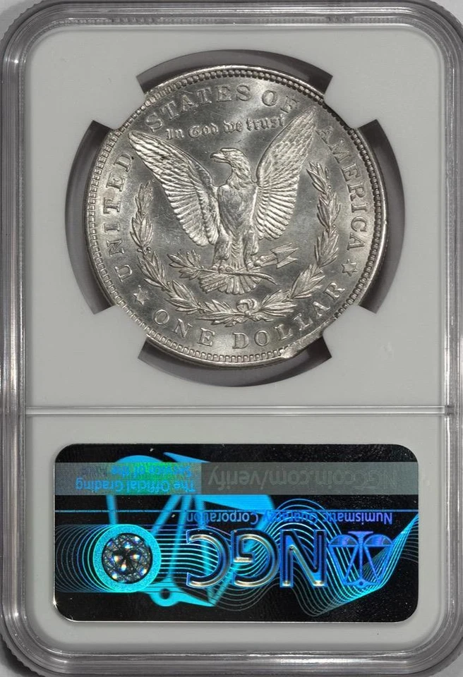 1921 NGC MS64 Curved Clip Morgan Silver Dollar Mint Error Wow - Image 4 of 4