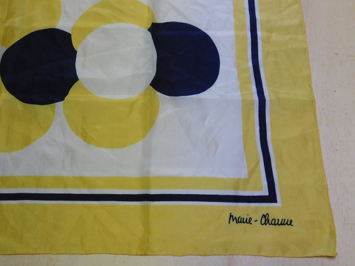 Foulard En Soie Pure 100% Vintage – Motif Années 80, 76x76 Cm, Très Bon état (occasion)