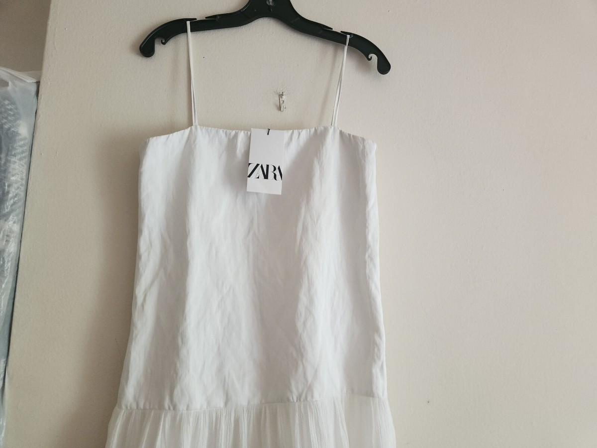 Zara mixed maxi dress Zw Collection oyster sz M BNWT | eBay