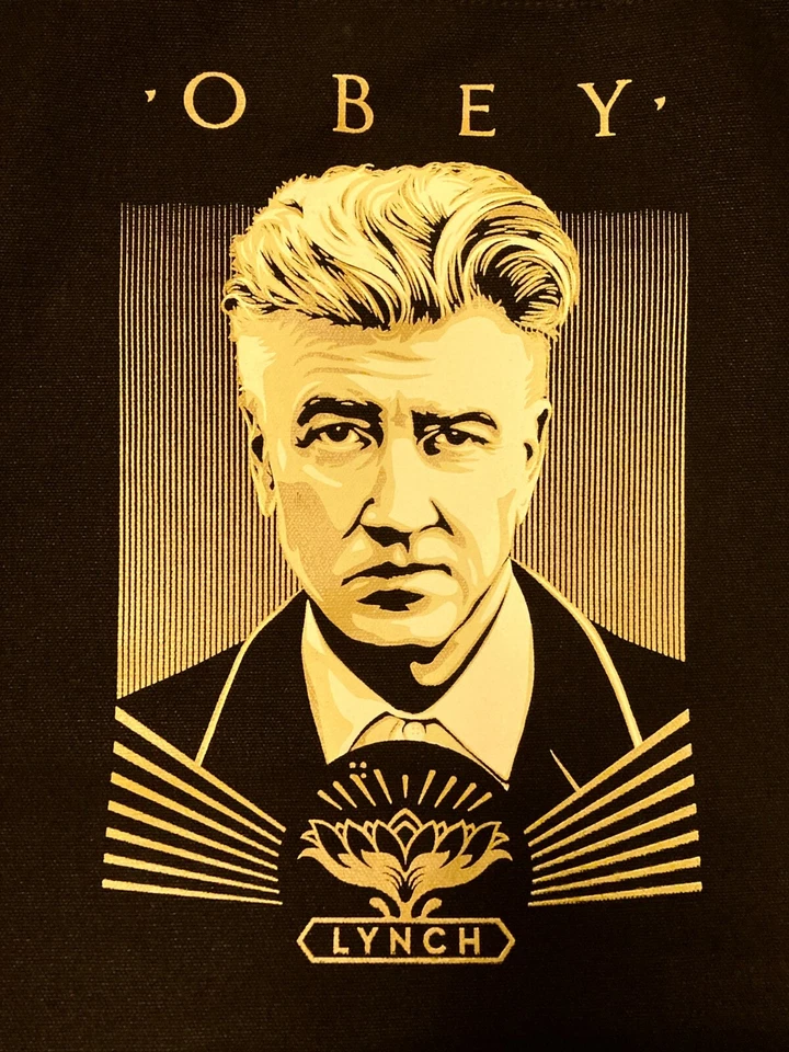 *RARO* Bolso de Mano Oficial 2017 OBEY David Lynch 20"x15" Negro Lona Foto 2 de 4