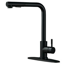 Black Kitchen Faucet Pull Out Sprayer Single Handle Sink Mixer Faucet with Cover