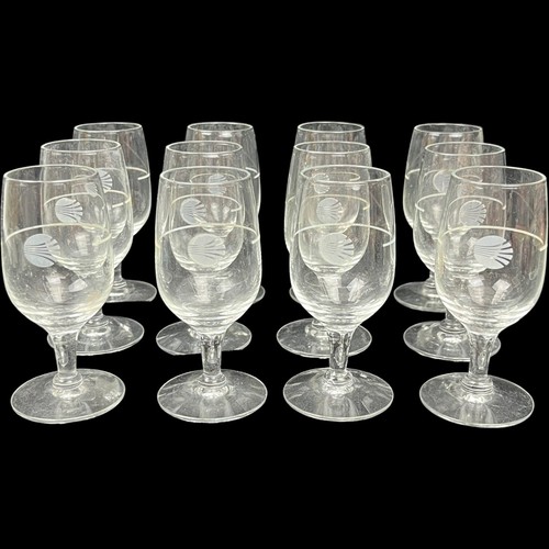 Vintage Continental Airlines Footed Wine Cordial Glasses 4" Etched Logo Lot 12